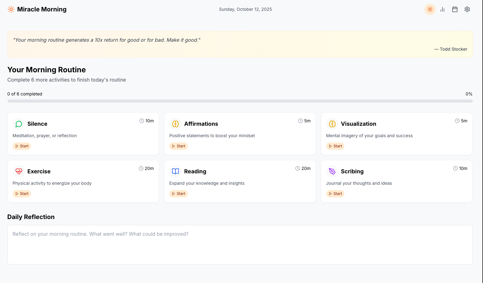 Miracle Morning - Application de Routine Matinale